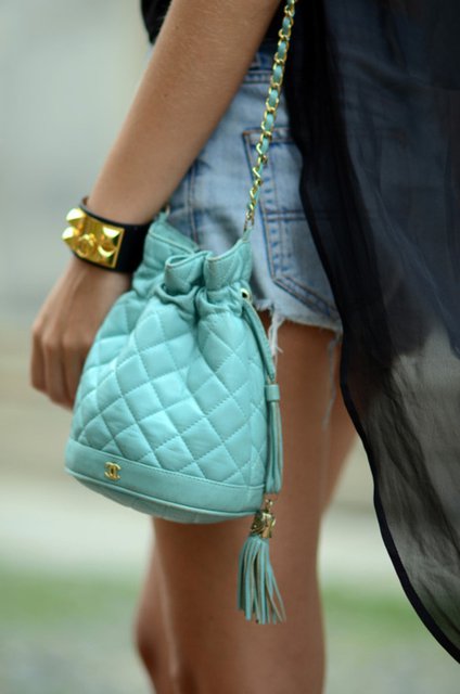 vintage chanel quilted bag in seafoam perfection copy